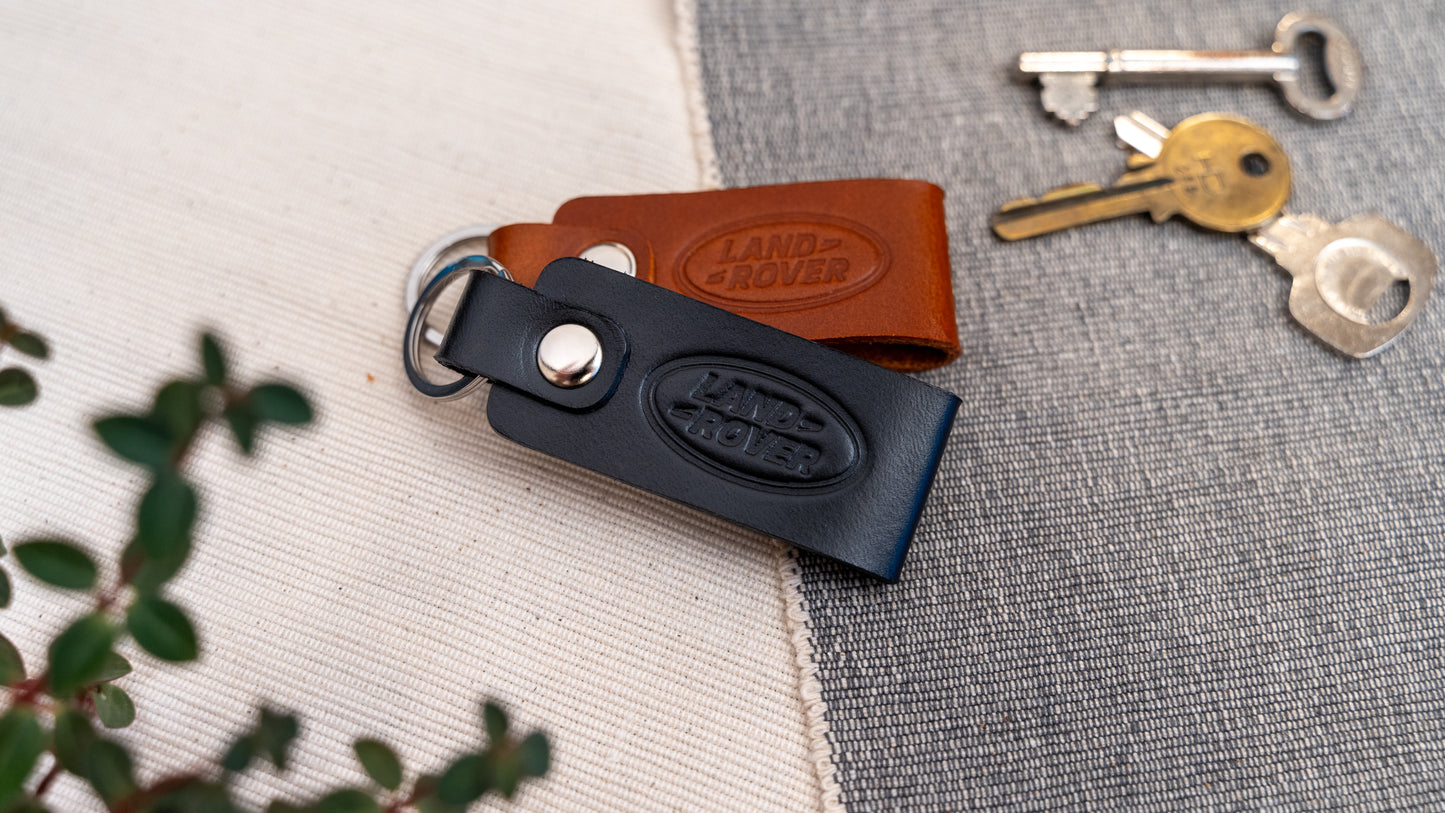 Land Rover leather car keyring