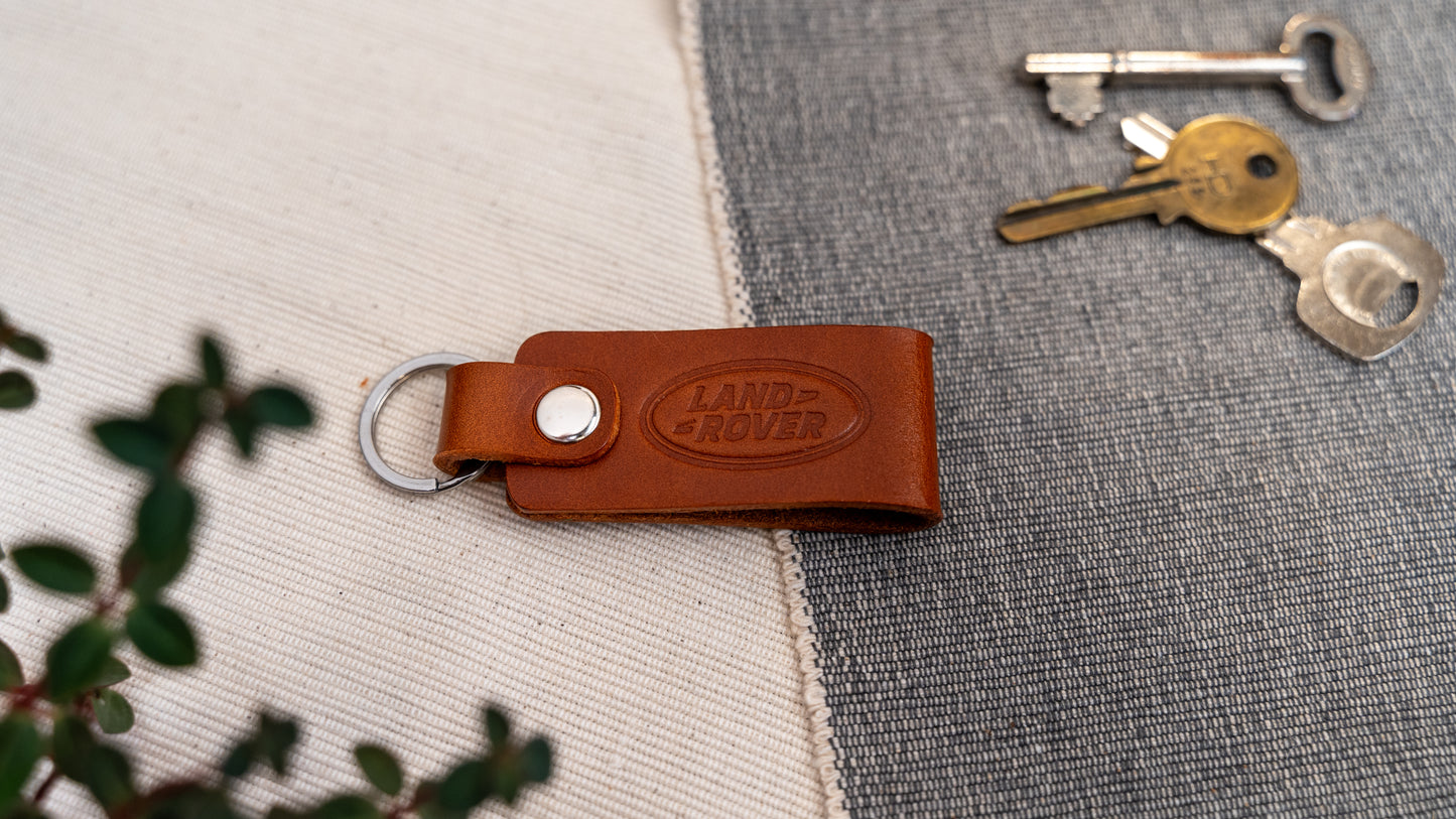 Land Rover leather car keyring