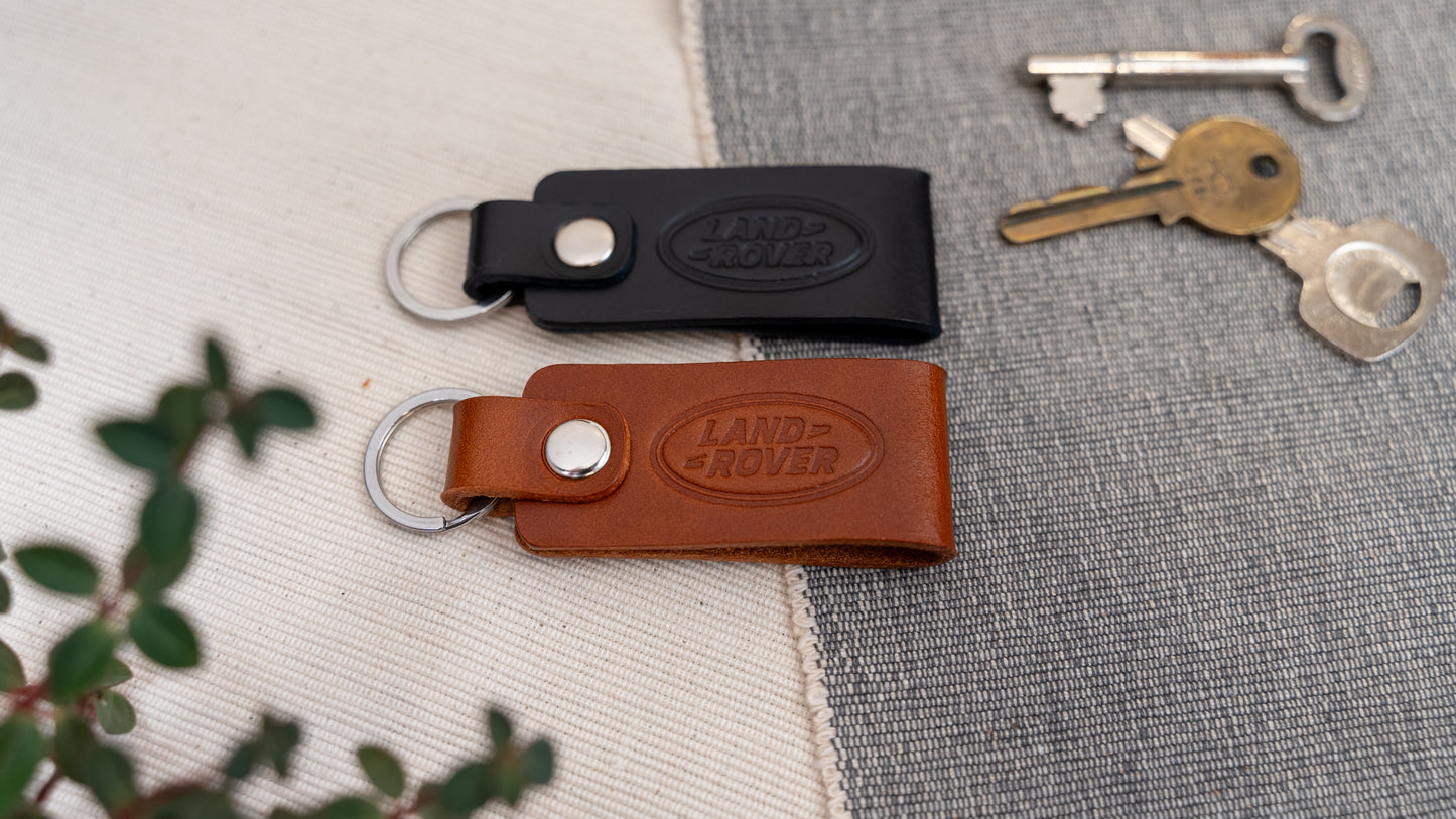 Land Rover leather car keyring