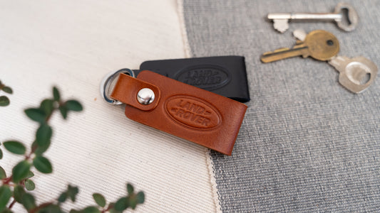 Land Rover leather car keyring