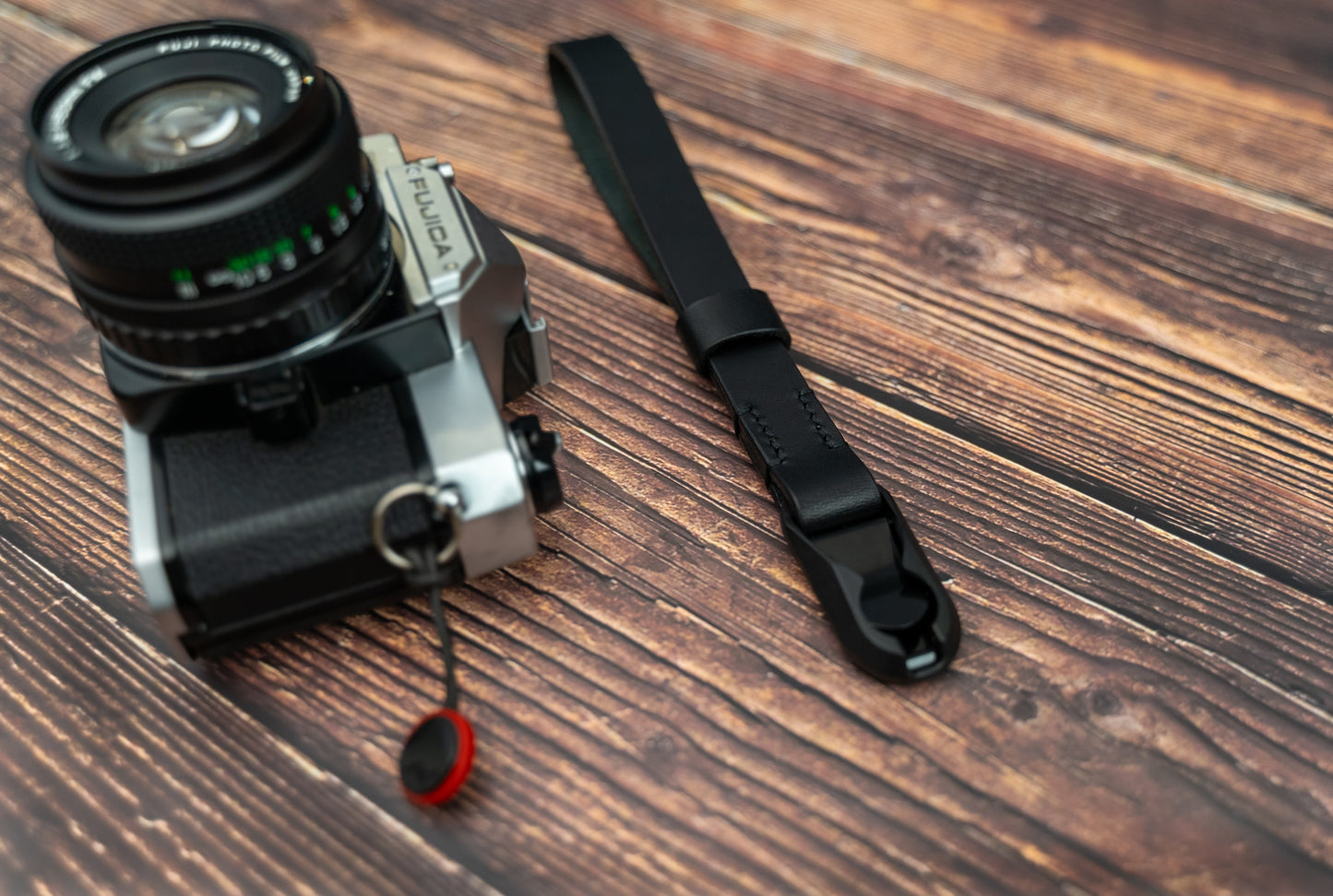 Leather Camera Wrist Strap made with Peak Design Anchor Links