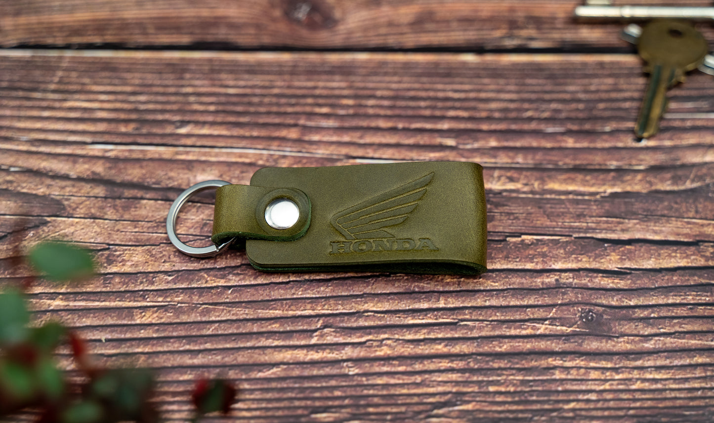 Honda leather motorbike keyring