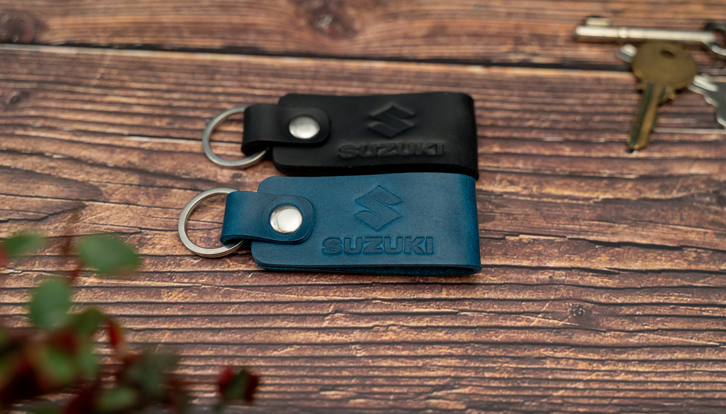 Suzuki leather motorbike keyring