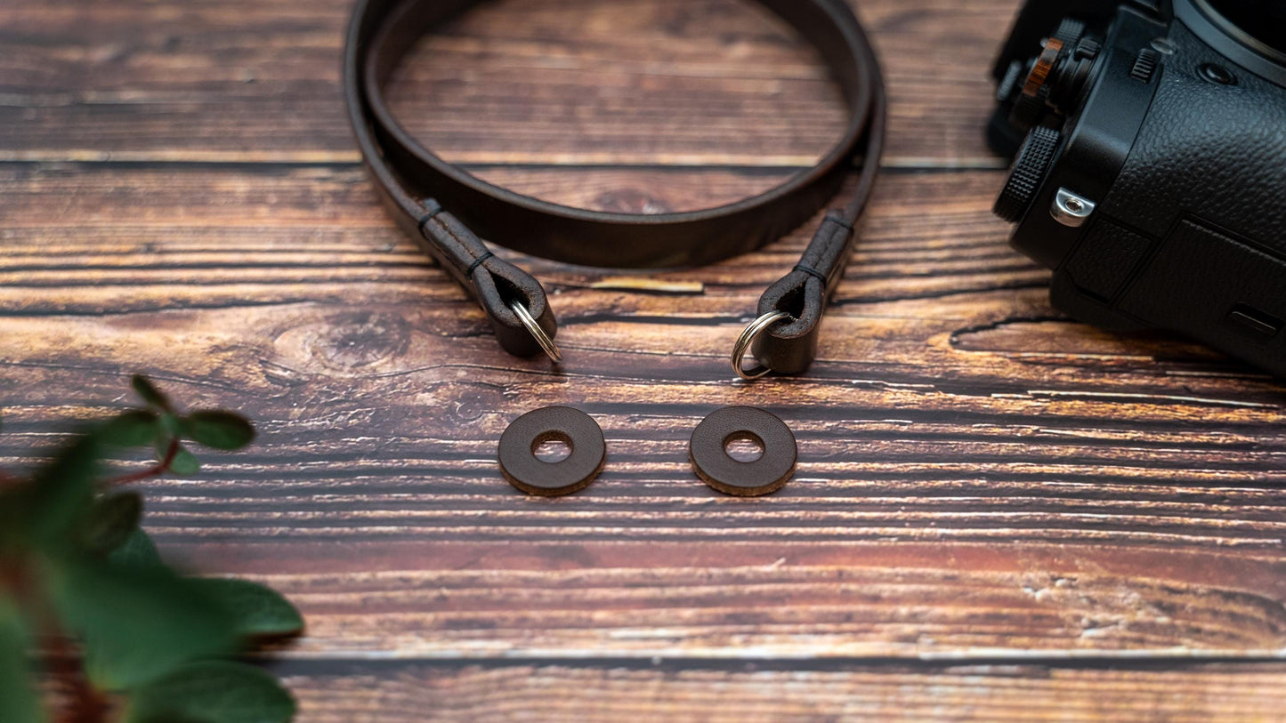 Brown Slim Leather Camera Strap - Premium Thick Camera Strap