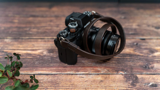 Brown Slim Leather Camera Strap - Premium Thick Camera Strap