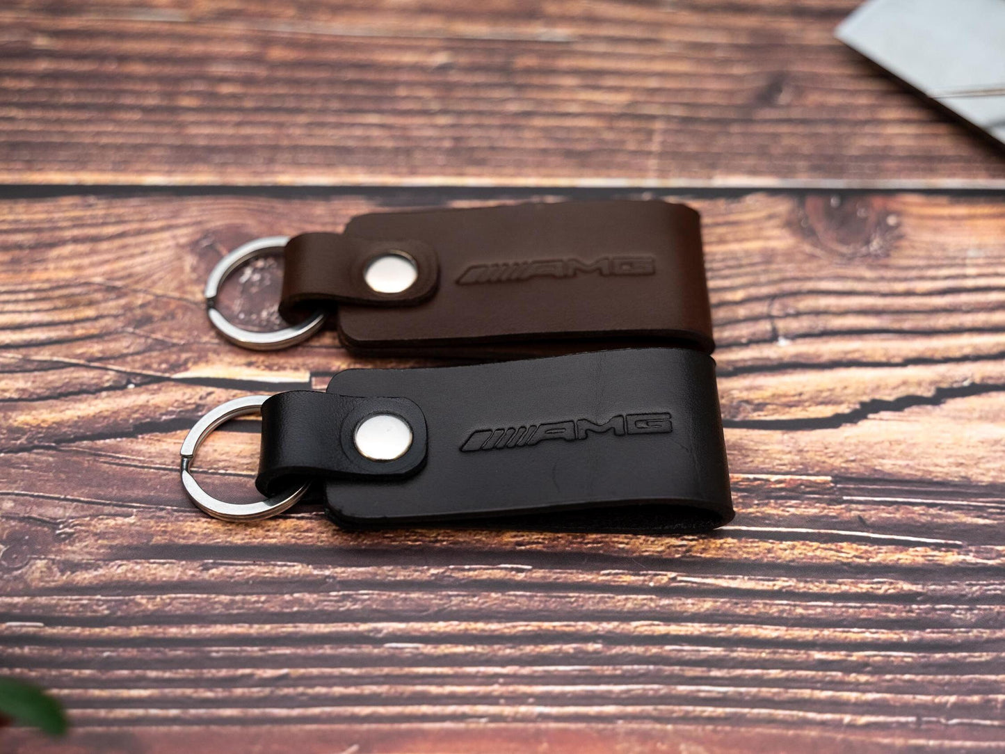 Mercedes AMG leather car keyring