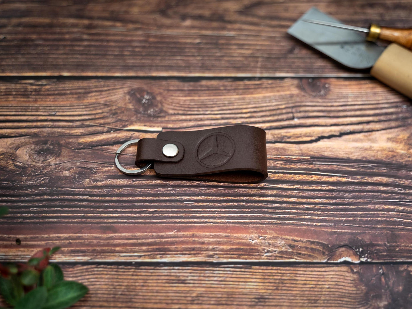 Mercedes Benz car leather keyring