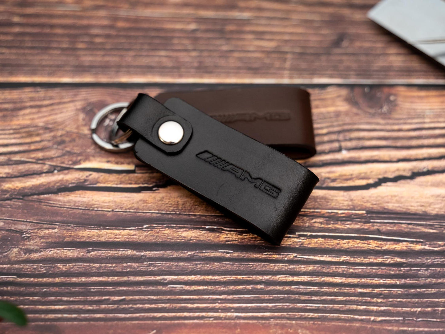 Mercedes AMG leather car keyring