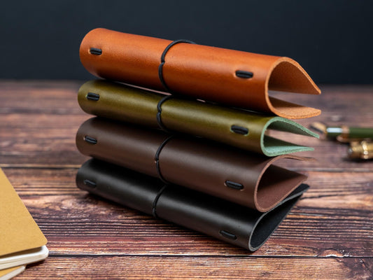 Leather Journal Cover for Field Notes or Moleskine Cahier