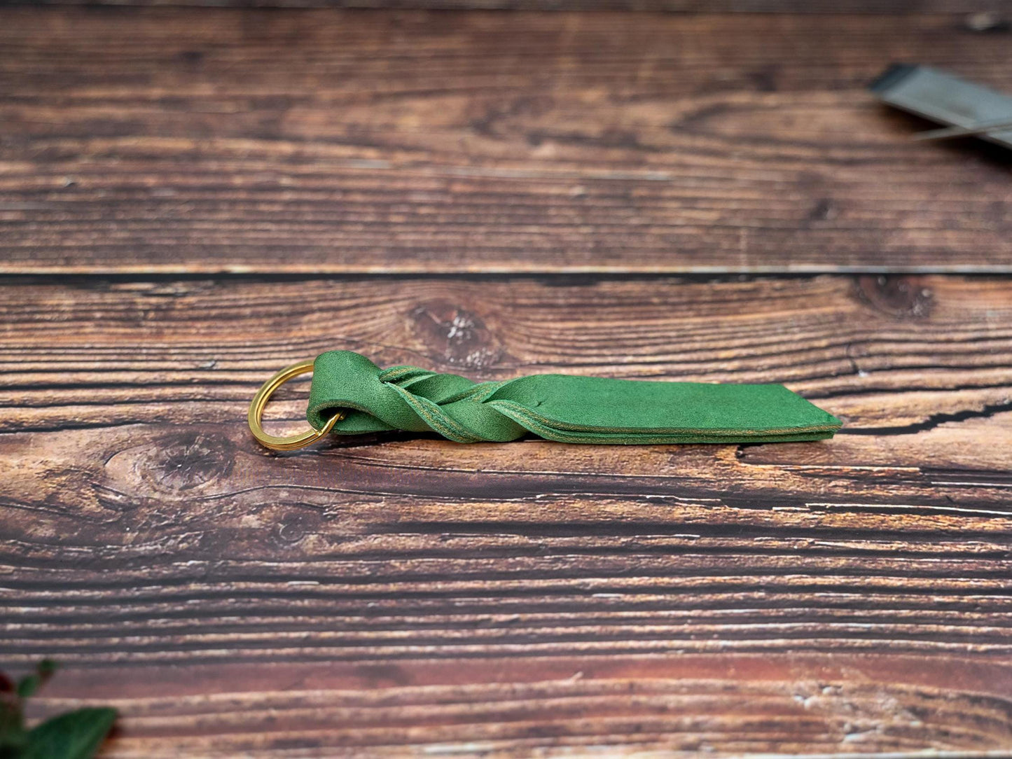 Leather Twist Keyring