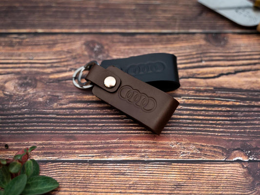 Audi leather car keyring