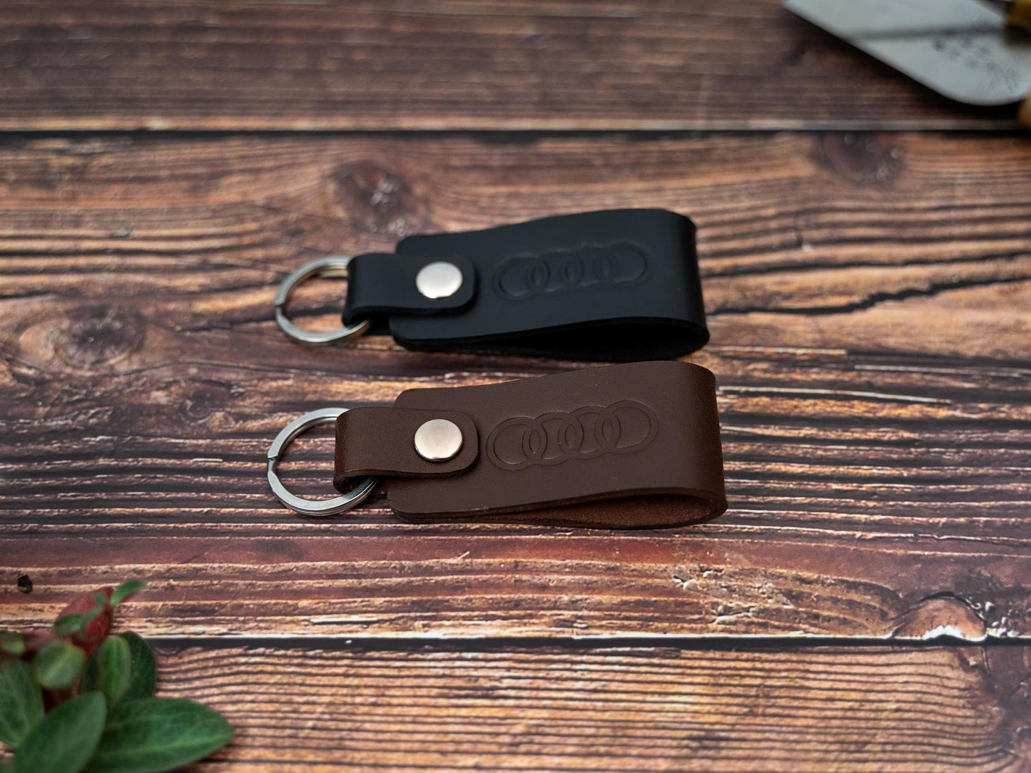 Audi leather car keyring