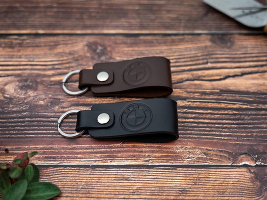 BMW leather car keyring