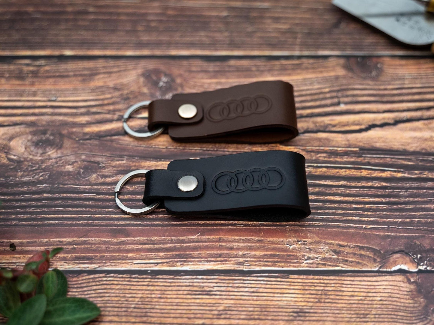 Audi leather car keyring