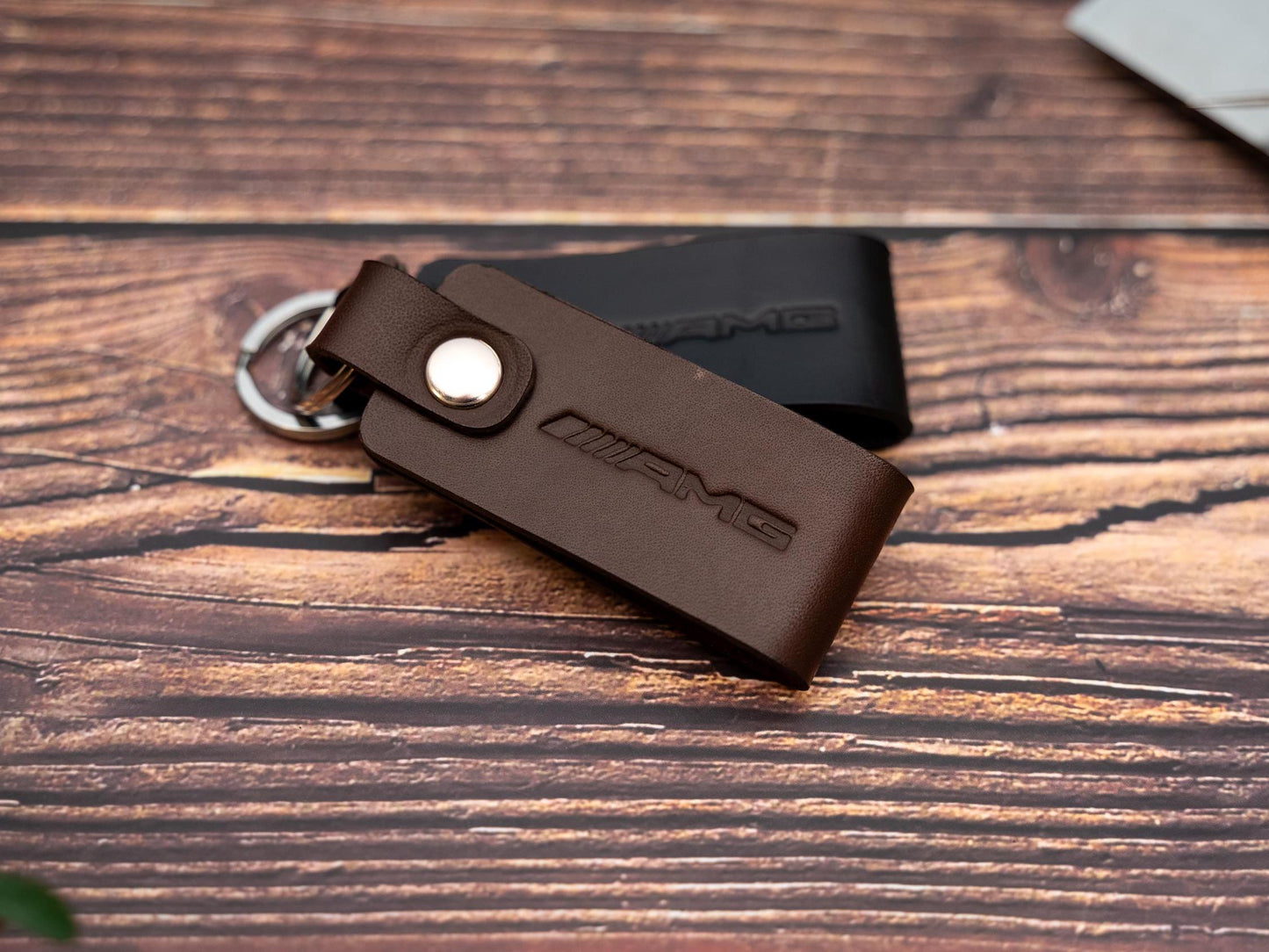 Mercedes AMG leather car keyring