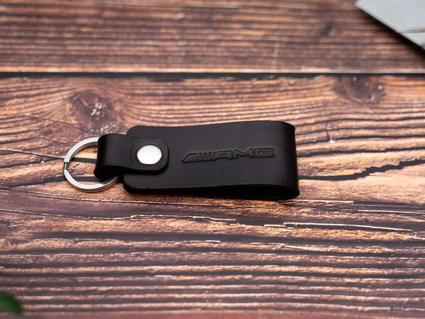 Mercedes AMG leather car keyring