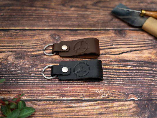 Mercedes Benz car leather keyring