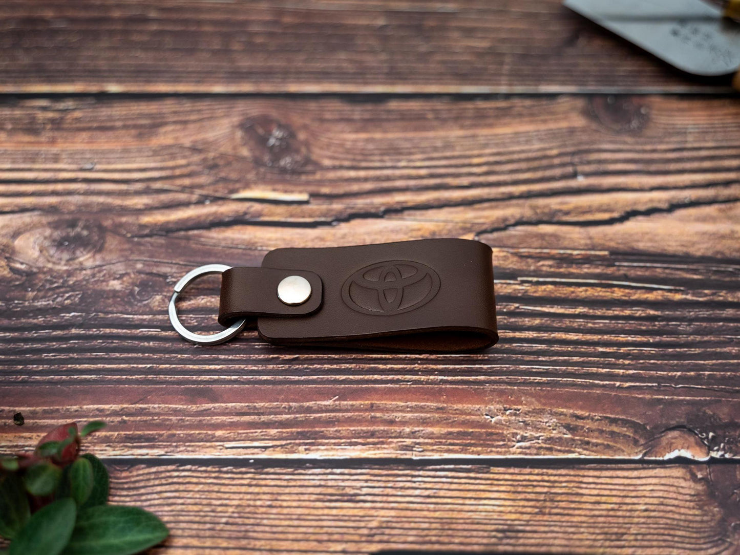 Toyota leather car keyring