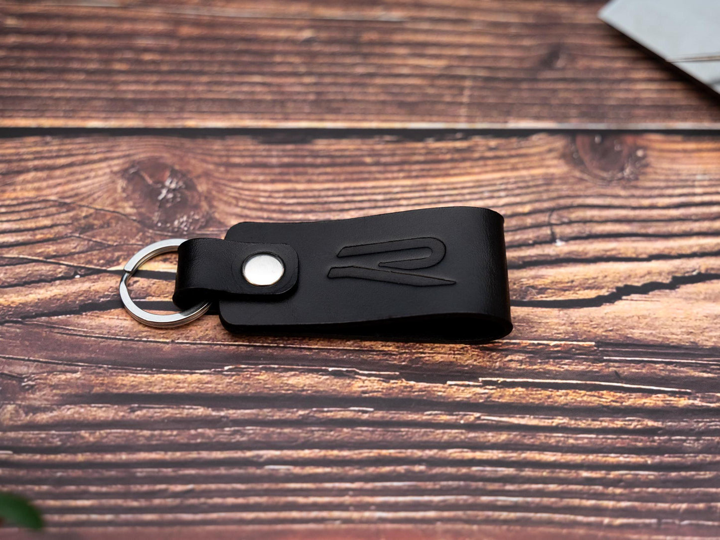 Volkswagen R leather car keyring