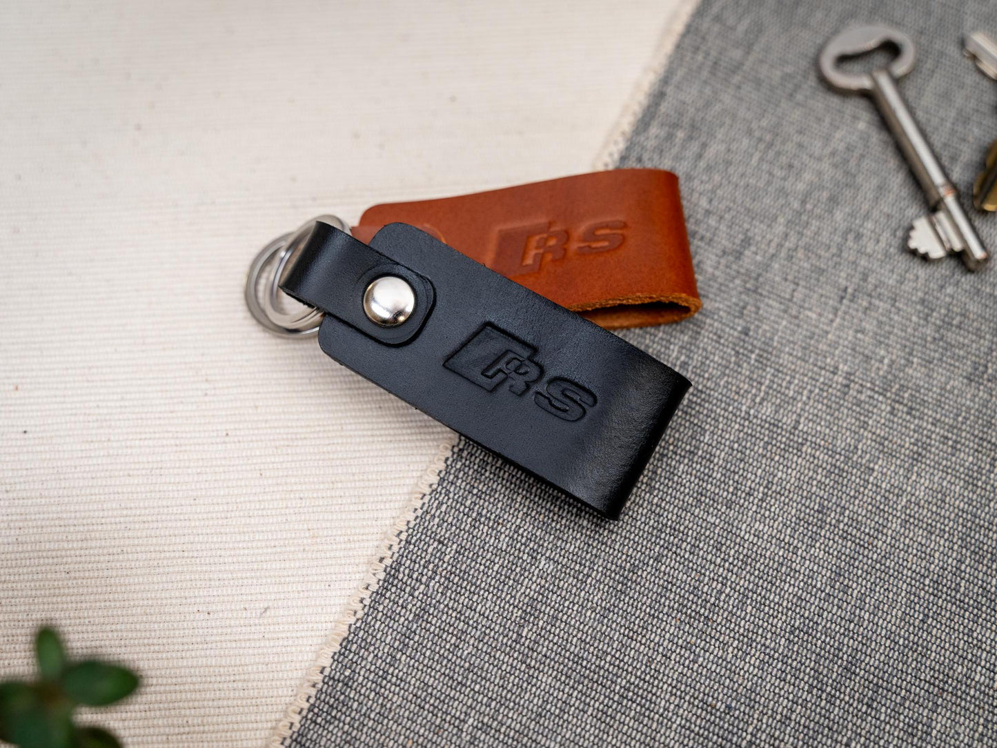Audi RS Sport leather car keyring