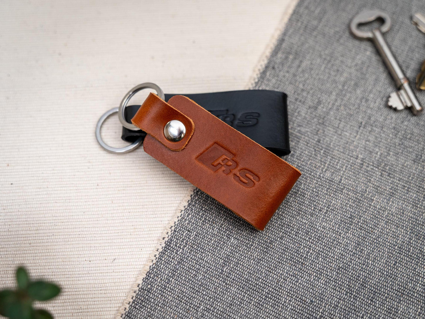 Audi RS Sport leather car keyring