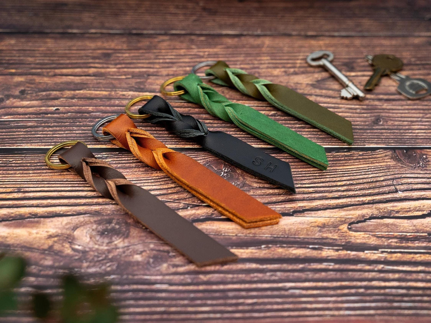 Leather Twist Keyring