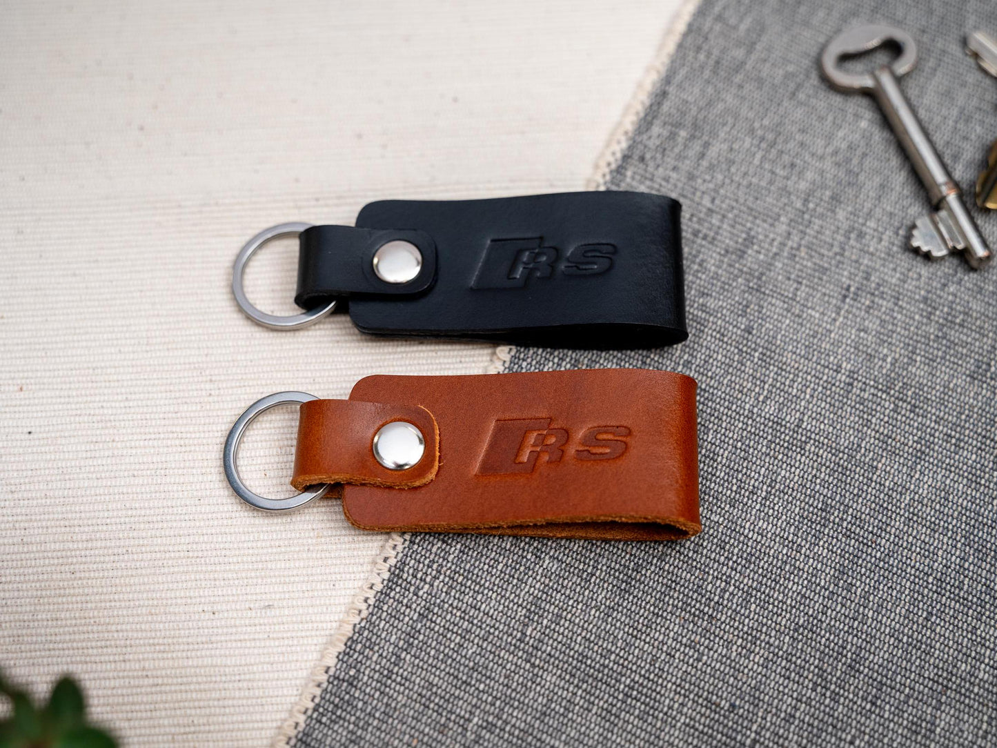 Audi RS Sport leather car keyring