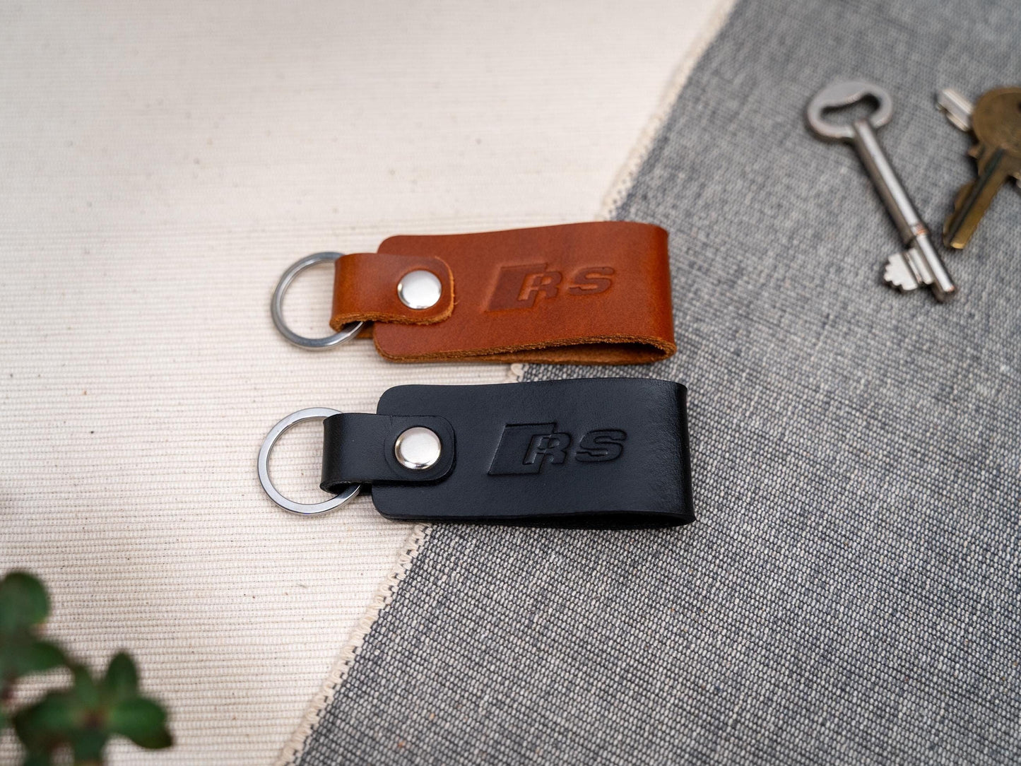 Audi RS Sport leather car keyring