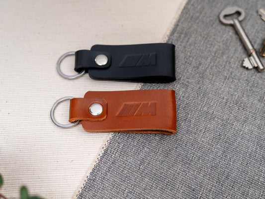 BMW M sport leather car keyring