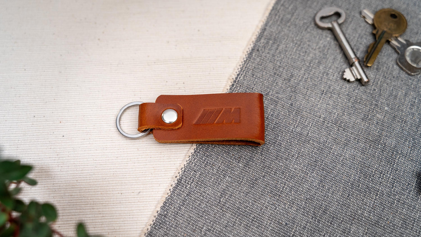 BMW M sport leather car keyring