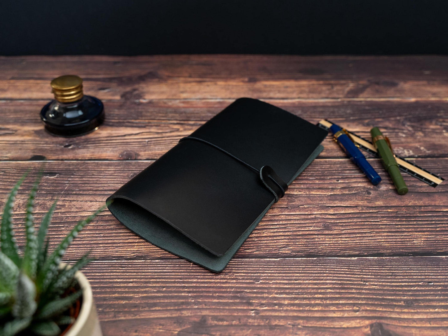 Leather Journal Cover for Midori Traveler's Notebook Standard Size TN