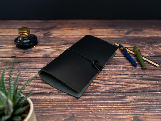 Leather Journal Cover for Midori Traveler's Notebook Standard Size TN