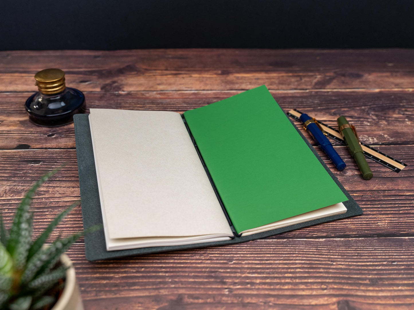 Leather Journal Cover for Midori Traveler's Notebook Standard Size TN