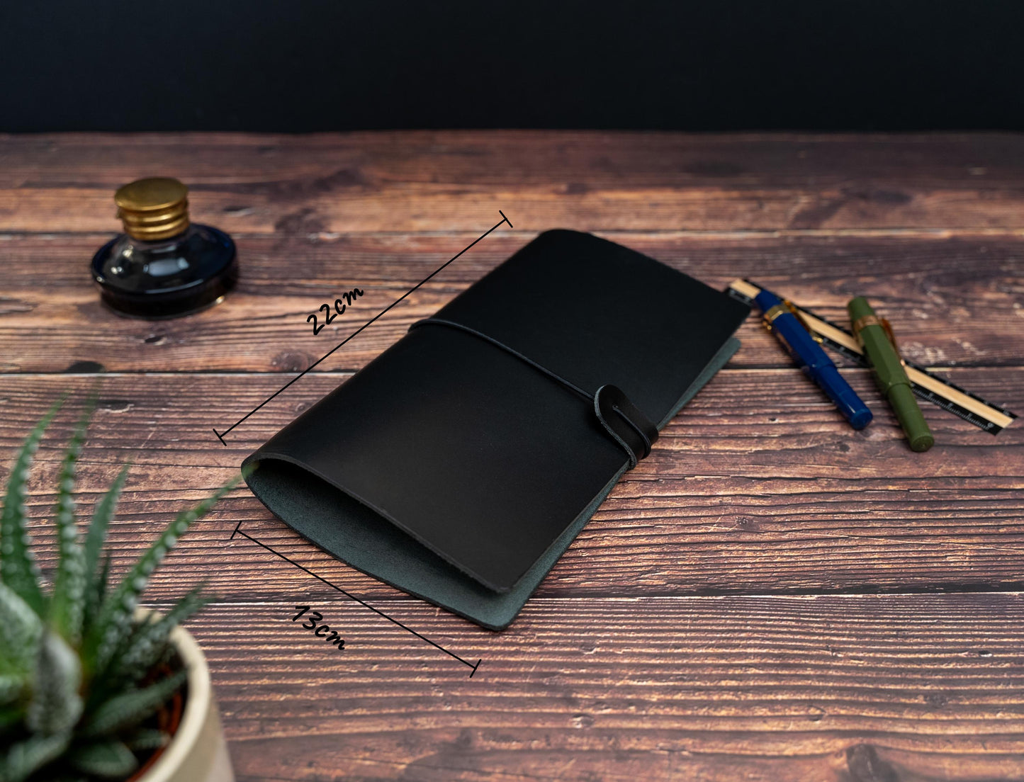 Leather Journal Cover for Midori Traveler's Notebook Standard Size TN