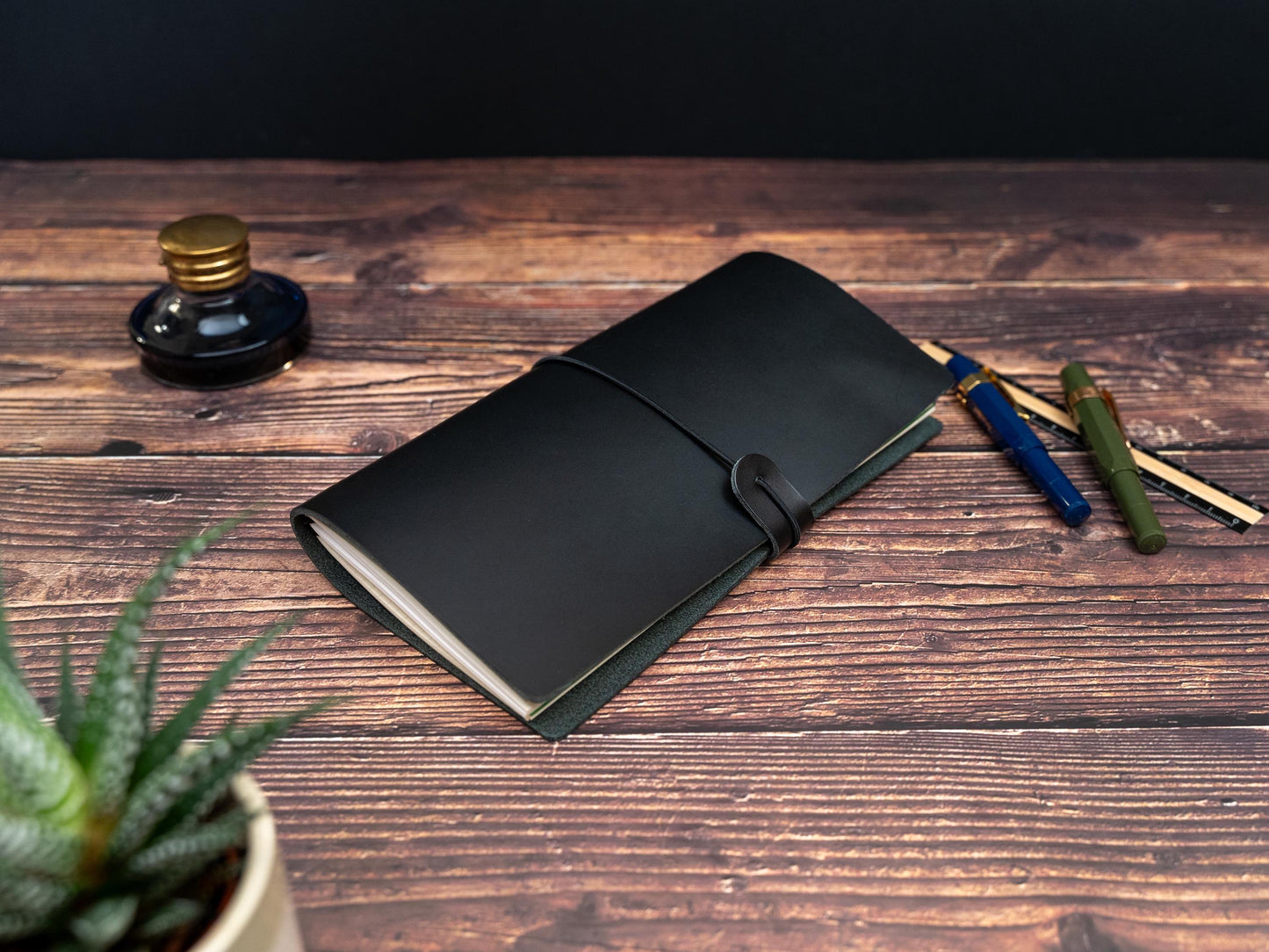 Leather Journal Cover for Midori Traveler's Notebook Standard Size TN