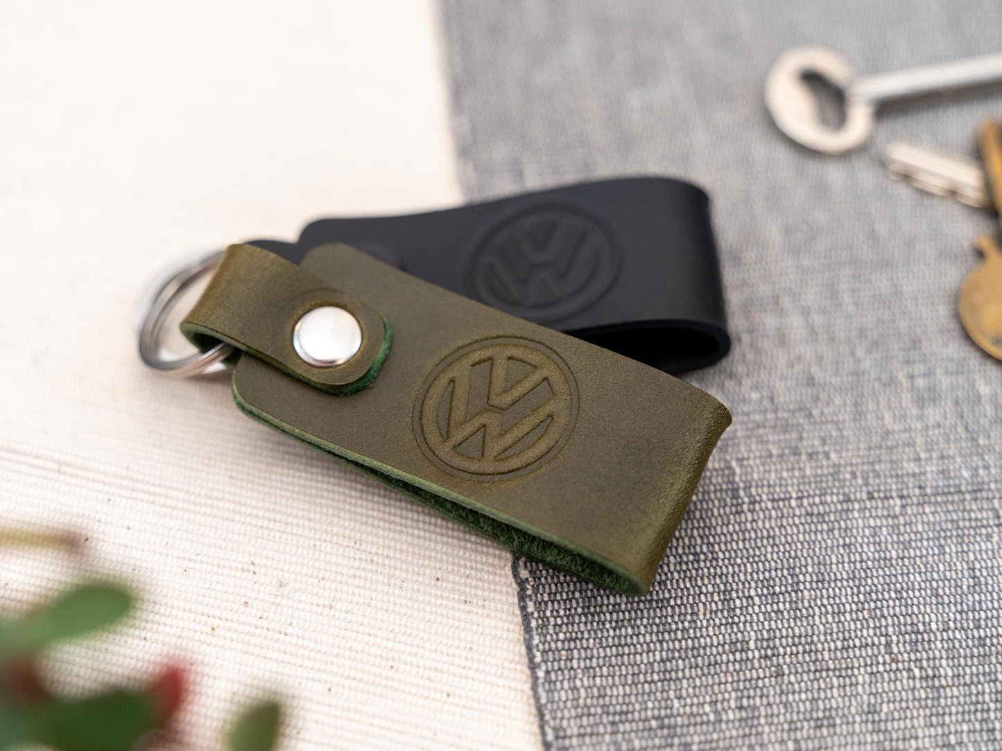 Volkswagen leather car keyring