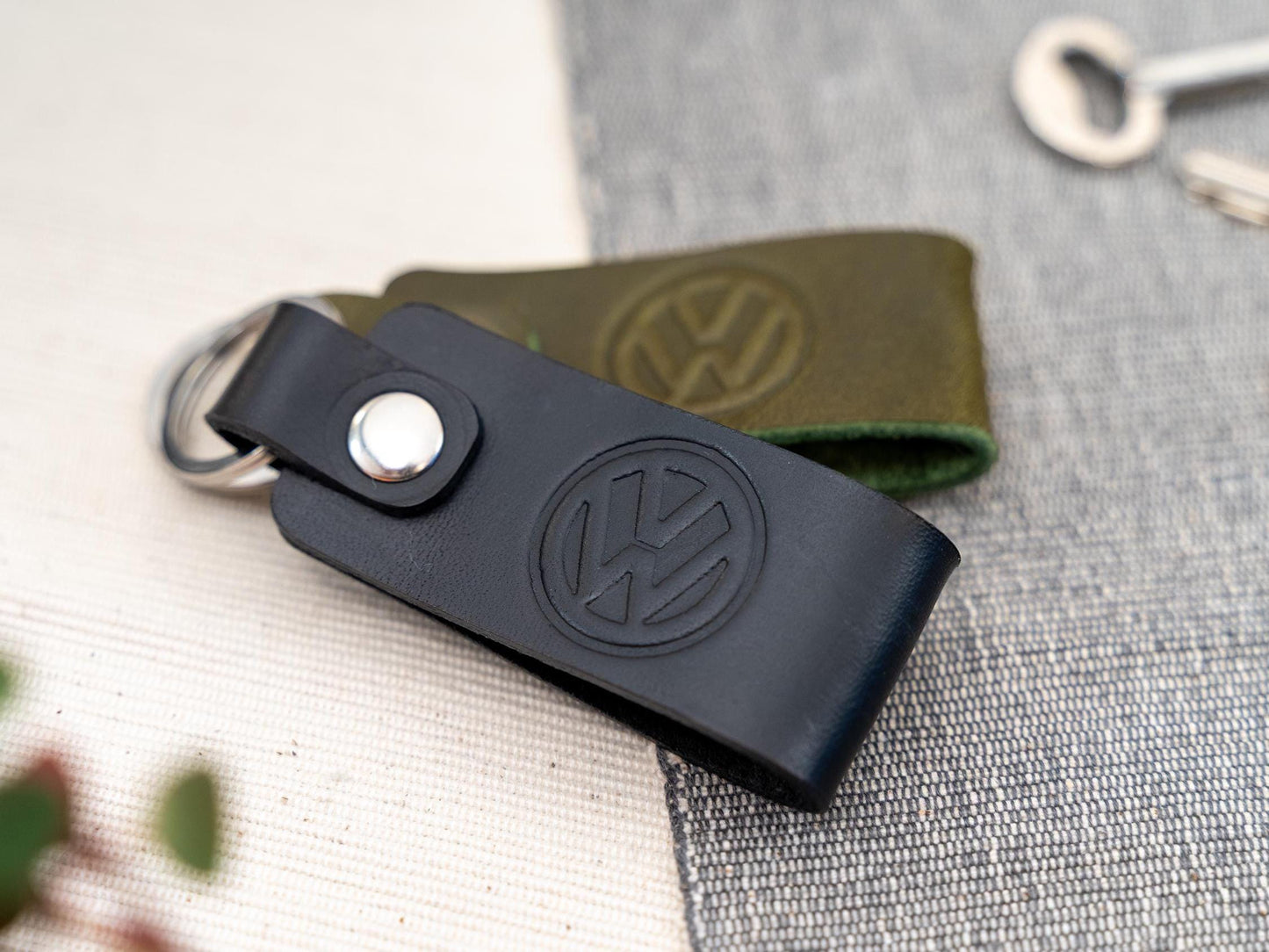 Volkswagen leather car keyring