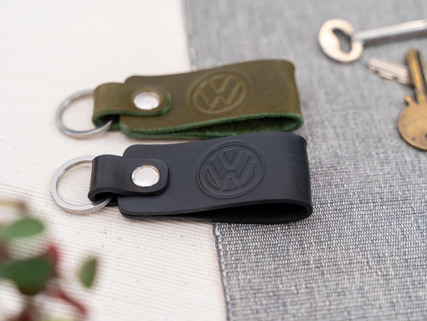 Volkswagen leather car keyring