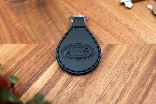 Land Rover stitched leather car keyring