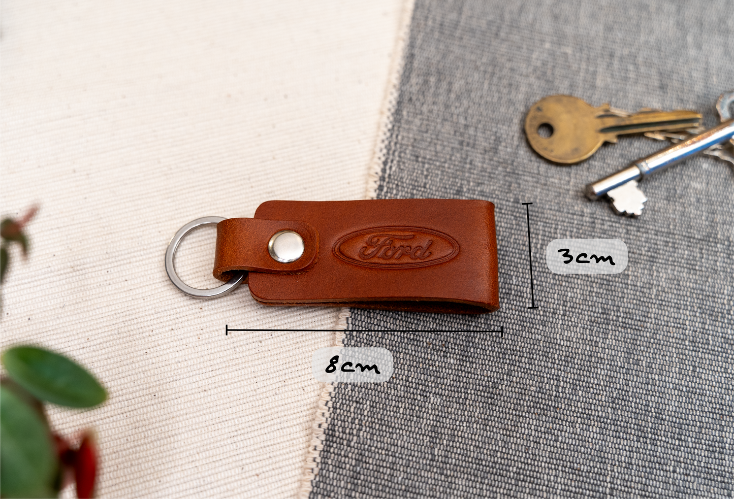 Ford leather car keyring