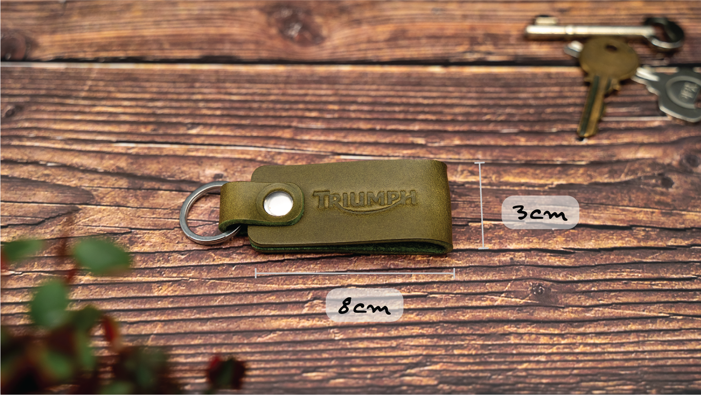 Triumph leather motorbike keyring