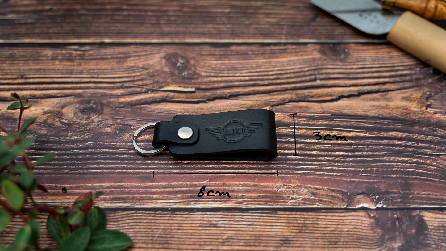 Mini Cooper leather car keyring