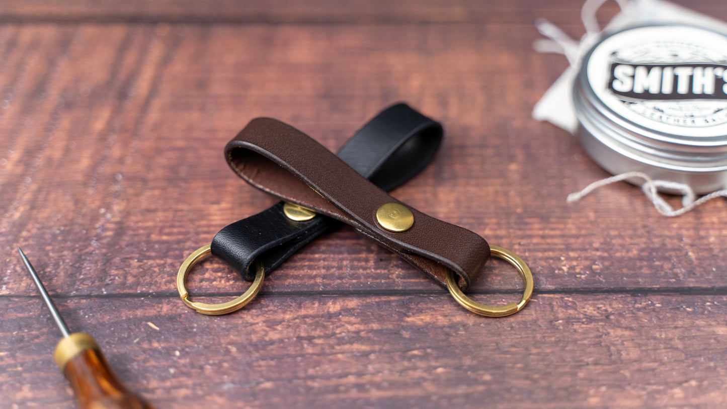 Leather Loop Keyring || Handmade personalised keychain
