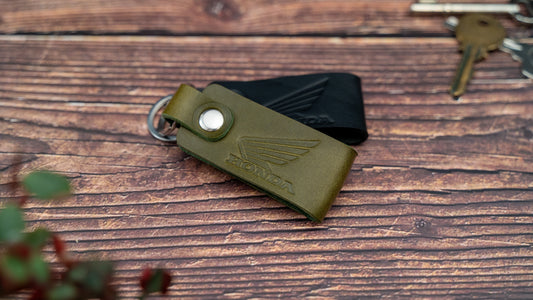 Honda leather motorbike keyring