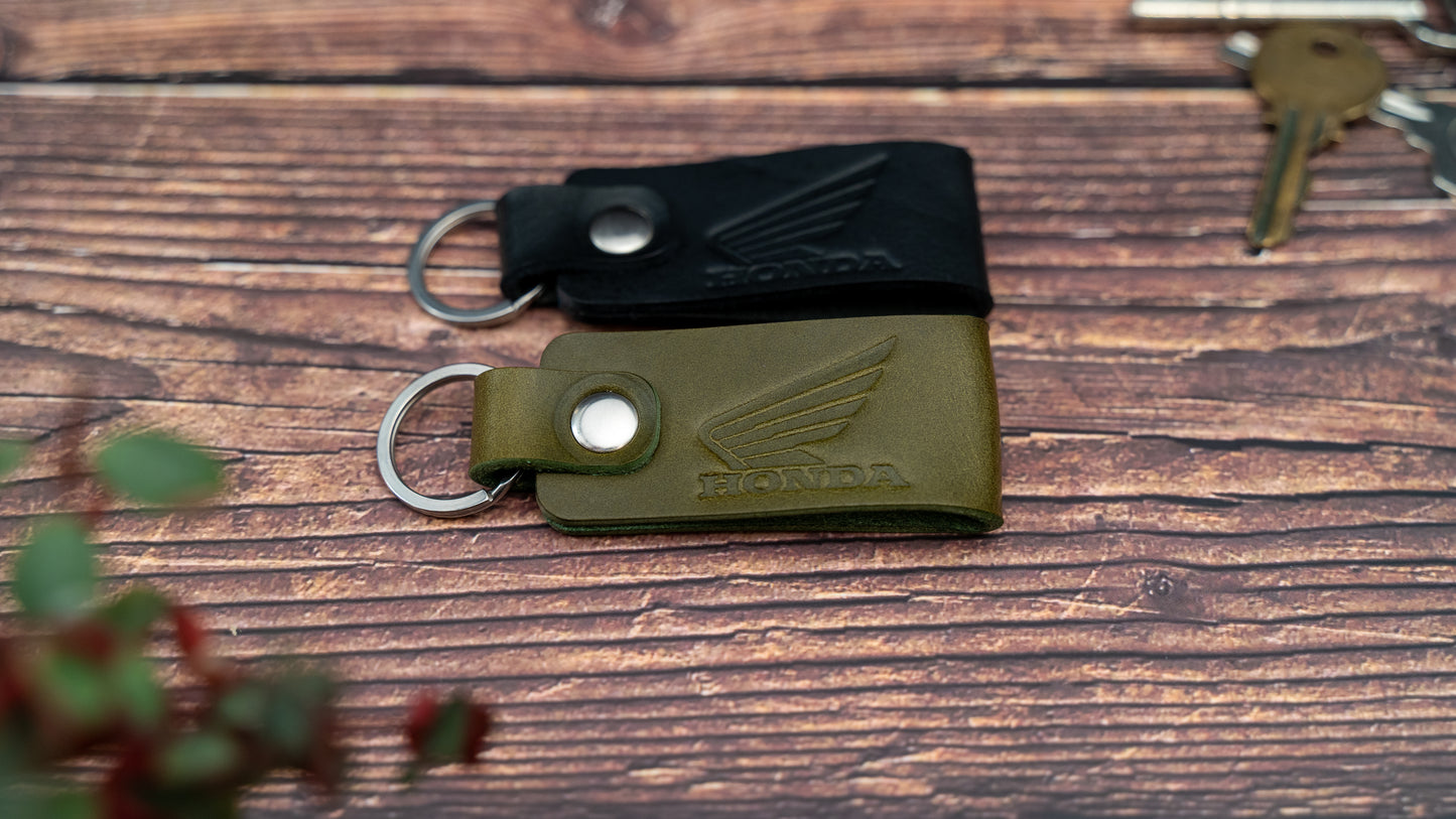 Honda leather motorbike keyring