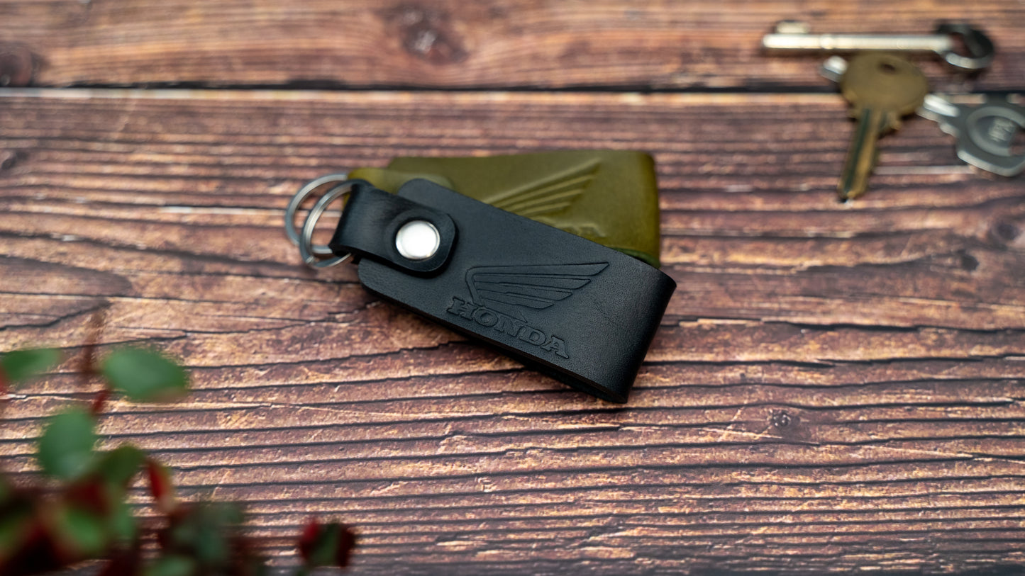 Honda leather motorbike keyring