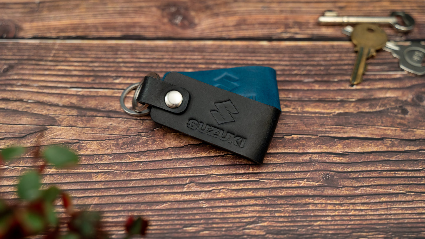 Suzuki leather motorbike keyring