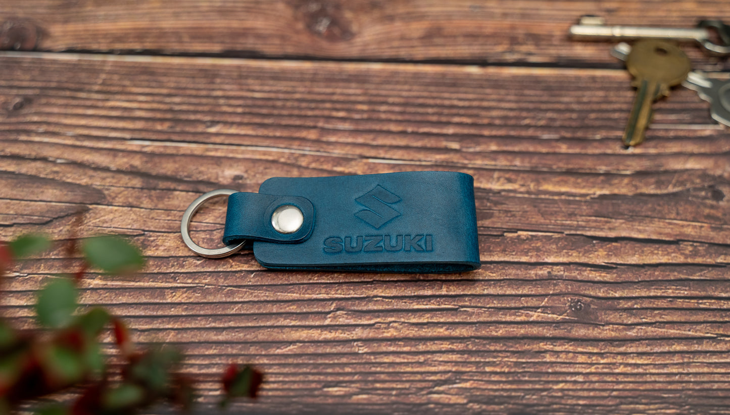 Suzuki leather motorbike keyring