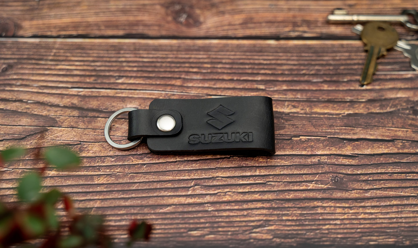 Suzuki leather motorbike keyring