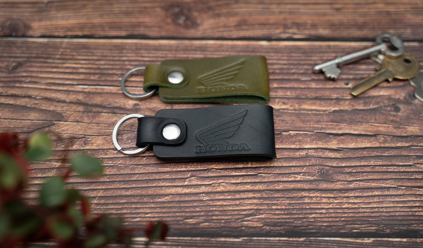 Honda leather motorbike keyring